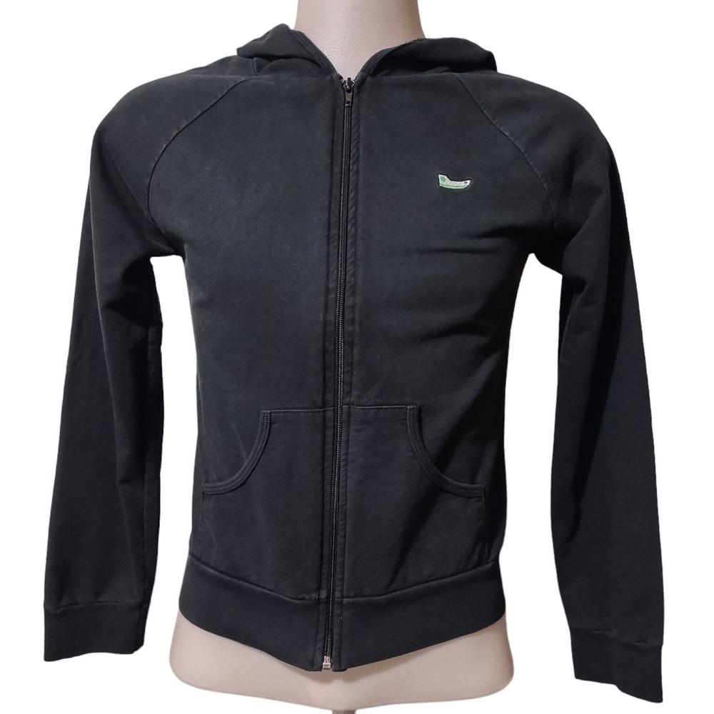 Classic Girl Hoodie Girls Large Full Zip Jacket Pockets Embroidered Logo Black